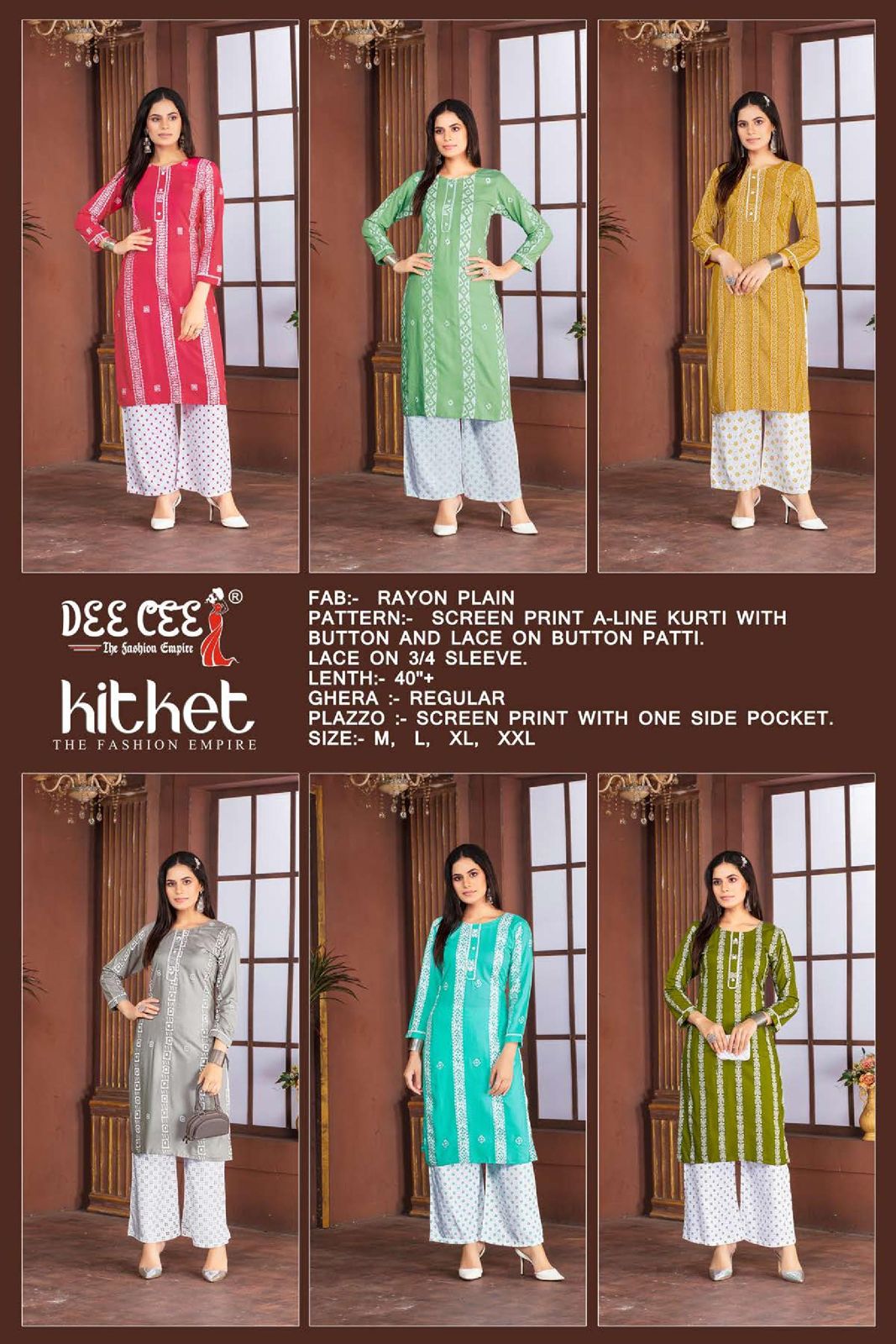 Kitket By Deecee Rayon Designer Printed Kurti With Palazzo Wholesale Online
